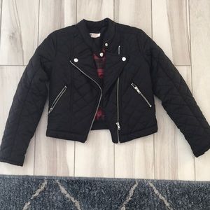 Quilted biker jacket